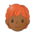 🧑🏾‍🦰 Emoji Persona: Tono De Piel Oscuro Medio, Pelo Pelirrojo en Samsung One UI 4.0.
