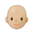 🧑🏼‍🦲 Emoji Erwachsener: mittelhelle Hautfarbe, Glatze Samsung One UI 4.0.
