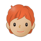 🧑🏼‍🦰 Emoji Erwachsener: mittelhelle Hautfarbe, rotes Haar Samsung One UI 4.0.