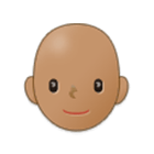 🧑🏽‍🦲 Emoji Erwachsener: mittlere Hautfarbe, Glatze Samsung One UI 4.0.