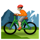 🚵🏼 Emoji Pessoa Fazendo Mountain Bike: Pele Morena Clara na Samsung One UI 4.0.