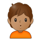 🙎🏽 Emoji schmollende Person: mittlere Hautfarbe Samsung One UI 4.0.