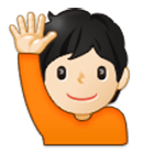 Emoji 🙋🏻 Persona Con Mano Alzata: Carnagione Chiara su Samsung One UI 4.0.