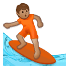 🏄🏽 Emoji Surfer(in): mittlere Hautfarbe Samsung One UI 4.0.
