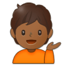 💁🏾 Emoji Persona De Mostrador De Información: Tono De Piel Oscuro Medio en Samsung One UI 4.0.