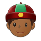 👲🏾 Emoji Hombre Con Gorro Chino: Tono De Piel Oscuro Medio en Samsung One UI 4.0.