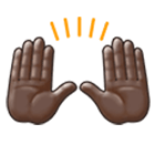🙌🏿 Emoji Manos Levantadas Celebrando: Tono De Piel Oscuro en Samsung One UI 4.0.