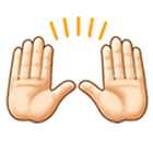 Émoji 🙌🏻 Mains Levées : Peau Claire sur Samsung One UI 4.0.