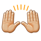 🙌🏼 Emoji Mãos Para Cima: Pele Morena Clara na Samsung One UI 4.0.