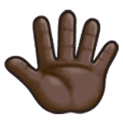 🖑🏿 Emoji Palma da mão levantada (pelas costas), modificador emoji Fitzpatrick tipo 6 na Samsung One UI 4.0.