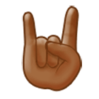 🤘🏾 Emoji Saudação Do Rock: Pele Morena Escura na Samsung One UI 4.0.