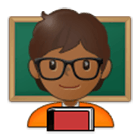 🧑🏾‍🏫 Emoji Professora Na Escola: Pele Morena Escura na Samsung One UI 4.0.