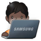 🧑🏿‍💻 Emoji Tecnólogo: Tono De Piel Oscuro en Samsung One UI 4.0.