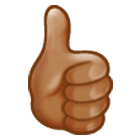 Emoji 👍🏽 Pollice In Su: Carnagione Olivastra su Samsung One UI 4.0.