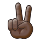 ✌🏿 Emoji Victory-Geste: dunkle Hautfarbe Samsung One UI 4.0.