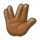 🖖🏾 Emoji Saudação Vulcana: Pele Morena Escura na Samsung One UI 4.0.