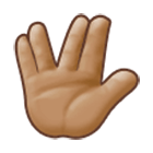 🖖🏽 Emoji Saudação Vulcana: Pele Morena na Samsung One UI 4.0.