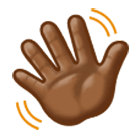 👋🏾 Emoji Mano Saludando: Tono De Piel Oscuro Medio en Samsung One UI 4.0.