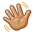 👋🏼 Emoji winkende Hand: mittelhelle Hautfarbe Samsung One UI 4.0.