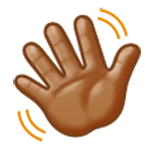 👋🏽 Emoji Mano Saludando: Tono De Piel Medio en Samsung One UI 4.0.