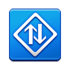 ⛗ Emoji Weißes Linksfahrordnung-Doppelverkehr-Zeichen Samsung One UI 4.0.