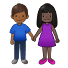 👩🏿‍🤝‍👨🏾 Emoji Mann und Frau halten Hände: dunkle Hautfarbe, mitteldunkle Hautfarbe Samsung One UI 4.0.