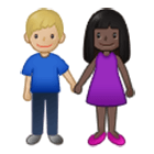 👩🏿‍🤝‍👨🏼 Emoji Mann und Frau halten Hände: dunkle Hautfarbe, mittelhelle Hautfarbe Samsung One UI 4.0.