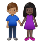 👩🏿‍🤝‍👨🏽 Emoji Mann und Frau halten Hände: dunkle Hautfarbe, mittlere Hautfarbe Samsung One UI 4.0.
