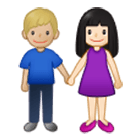 👩🏻‍🤝‍👨🏼 Emoji Mann und Frau halten Hände: helle Hautfarbe, mittelhelle Hautfarbe Samsung One UI 4.0.