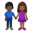 👩🏾‍🤝‍👨🏿 Emoji Mann und Frau halten Hände: mitteldunkle Hautfarbe, dunkle Hautfarbe Samsung One UI 4.0.