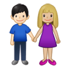 👩🏼‍🤝‍👨🏻 Emoji Mann und Frau halten Hände: mittelhelle Hautfarbe, helle Hautfarbe Samsung One UI 4.0.