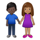 👩🏽‍🤝‍👨🏿 Emoji Mann und Frau halten Hände: mittlere Hautfarbe, dunkle Hautfarbe Samsung One UI 4.0.