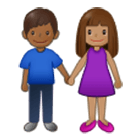 👩🏽‍🤝‍👨🏾 Emoji Mujer Y Hombre De La Mano: Tono De Piel Medio Y Tono De Piel Oscuro Medio en Samsung One UI 4.0.