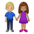👩🏽‍🤝‍👨🏼 Emoji Mann und Frau halten Hände: mittlere Hautfarbe, mittelhelle Hautfarbe Samsung One UI 4.0.