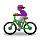 🚴🏿‍♀️ Emoji Mulher Ciclista: Pele Escura na Samsung One UI 4.0.