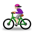 Émoji 🚴🏻‍♀️ Cycliste Femme : Peau Claire sur Samsung One UI 4.0.