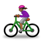 🚴🏾‍♀️ Emoji Mulher Ciclista: Pele Morena Escura na Samsung One UI 4.0.