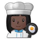 👩🏿‍🍳 Emoji Cozinheira: Pele Escura na Samsung One UI 4.0.