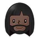 Emoji 🧔🏿‍♀️ Uomo Con La Barba Carnagione Scura su Samsung One UI 4.0.