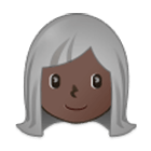 Émoji 👩🏿‍🦳 Femme : Peau Foncée Et Cheveux Blancs sur Samsung One UI 4.0.