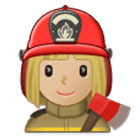 Emoji 👩🏼‍🚒 Pompiere Donna: Carnagione Abbastanza Chiara su Samsung One UI 4.0.