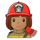 Emoji 👩🏽‍🚒 Pompiere Donna: Carnagione Olivastra su Samsung One UI 4.0.