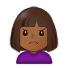 🙍🏾‍♀️ Emoji Mujer Frunciendo El Ceño: Tono De Piel Oscuro Medio en Samsung One UI 4.0.