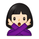 🙅🏻‍♀️ Emoji Mujer Haciendo El Gesto De «no»: Tono De Piel Claro en Samsung One UI 4.0.