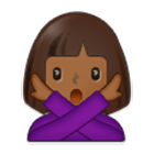 🙅🏾‍♀️ Emoji Mulher Fazendo Gesto De «não»: Pele Morena Escura na Samsung One UI 4.0.