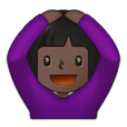🙆🏿‍♀️ Emoji Frau mit Händen auf dem Kopf: dunkle Hautfarbe Samsung One UI 4.0.