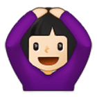 🙆🏻‍♀️ Emoji Mujer Haciendo El Gesto De «de Acuerdo»: Tono De Piel Claro en Samsung One UI 4.0.