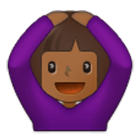 🙆🏾‍♀️ Emoji Mulher Fazendo Gesto De «OK»: Pele Morena Escura na Samsung One UI 4.0.