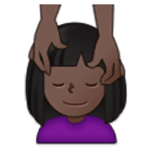 💆🏿‍♀️ Emoji Frau, die eine Kopfmassage bekommt: dunkle Hautfarbe Samsung One UI 4.0.