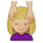 💆🏼‍♀️ Emoji Frau, die eine Kopfmassage bekommt: mittelhelle Hautfarbe Samsung One UI 4.0.